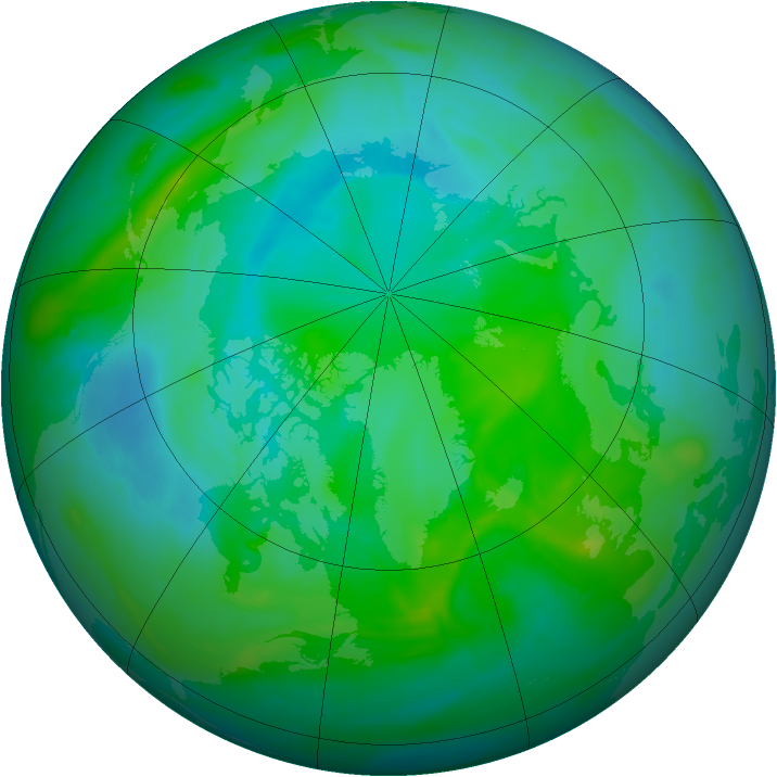 Arctic ozone map for 16 August 2008